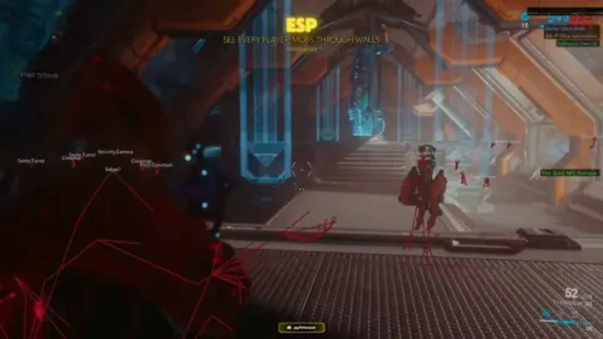 ESP player boxes in a Warframe mission