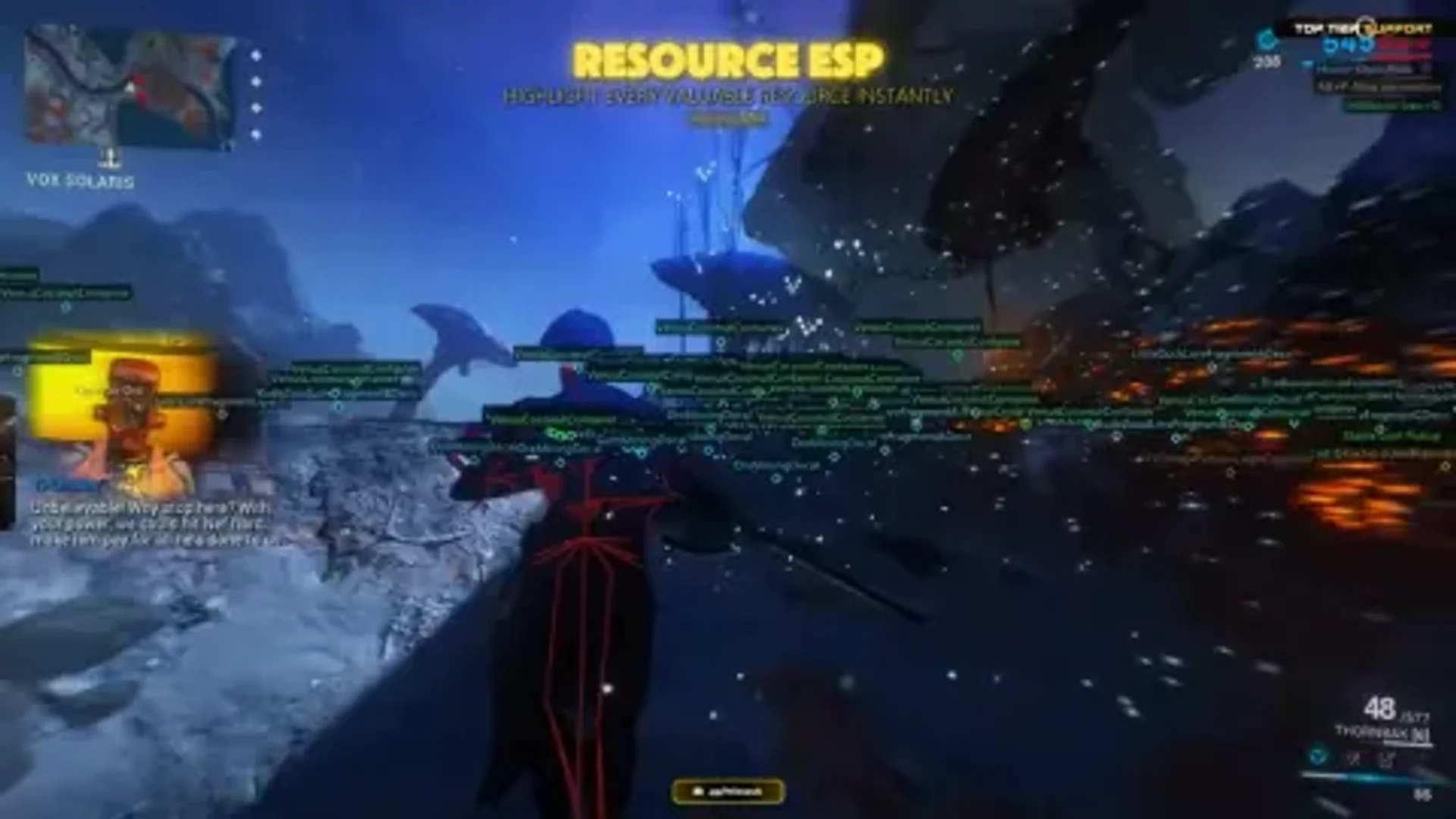 Wallhack outlines for enemies and loot